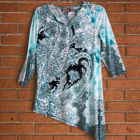 🦚CHICO’S EASY WEAR🦚ASYMMETRICAL TUNIC🦚 - Picture 1 of 7